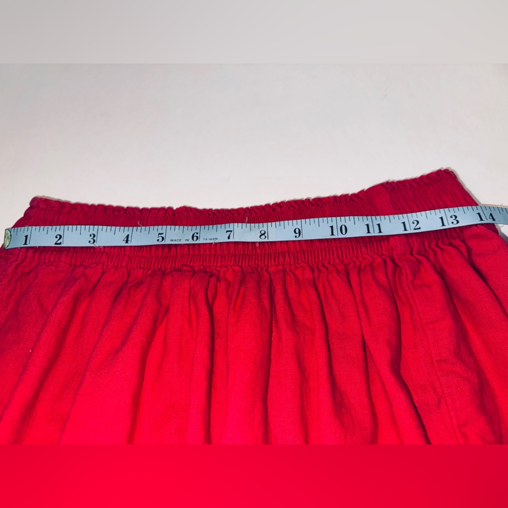 Abercrombie & Fitch Pink Linen Blend Maxi Skirt High Slit Elastic Waist Medium - Picture 8 of 9